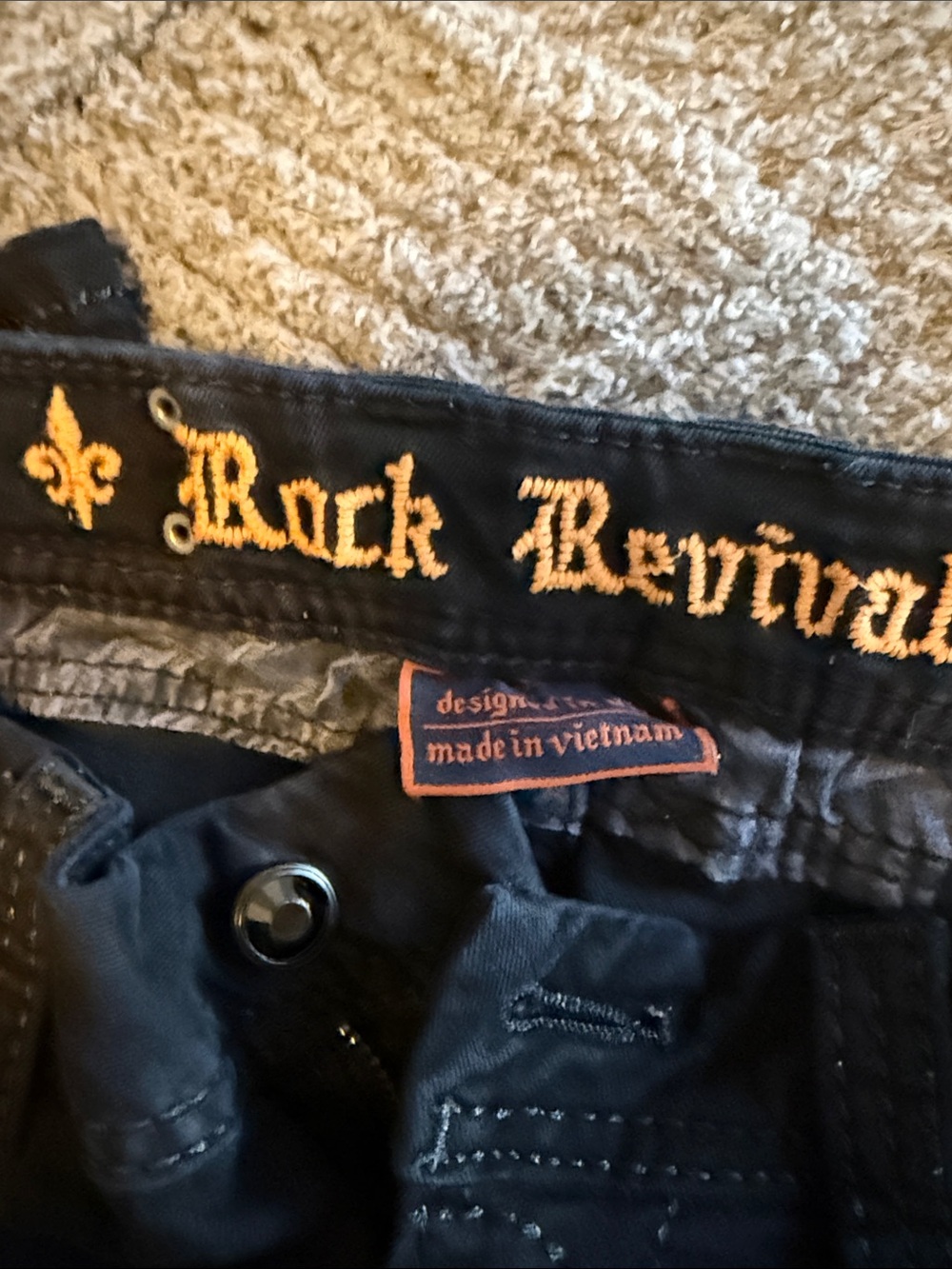 Rock Revival Black Embellished Pocket Jeans with Stud Accents - Picture 3 of 9